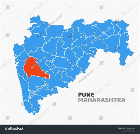 Vector Map Pune District Highlighted Maharashtra Stock Vector (Royalty Free) 2608809089 ...