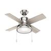 Hunter Loki 36-in Polished Nickel with Light Grey Oak/Drifted Oak ...