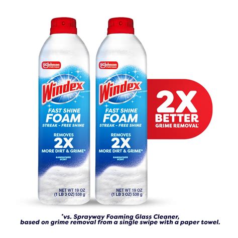 Windex Glass Cleaner Foam, No-Drip Aerosol Spray, 2X19 oz - Walmart.com