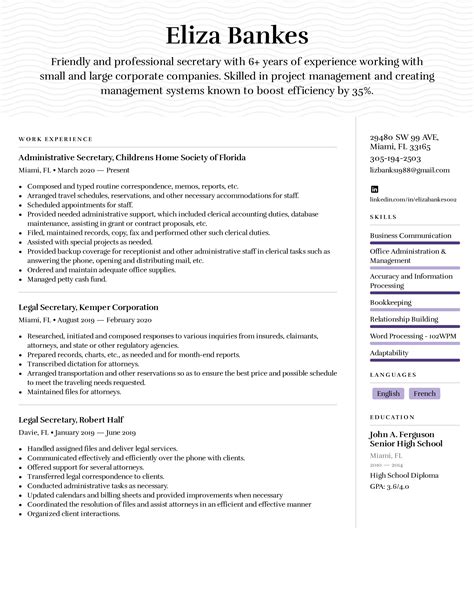 Secretary Resume Example & Writing Tips for 2022