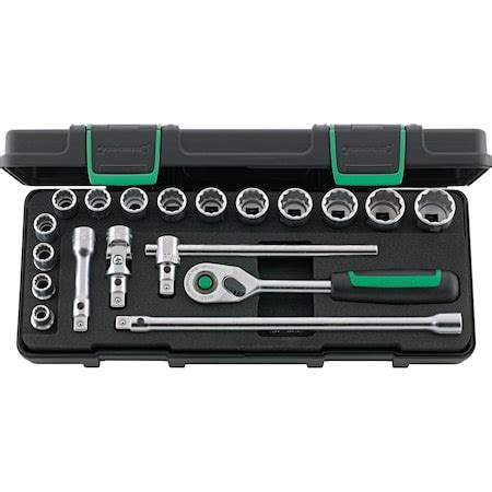 STAHLWILLE 3/8 Inches Socket & Ratchet Sets, 19 Piece, - 96021180