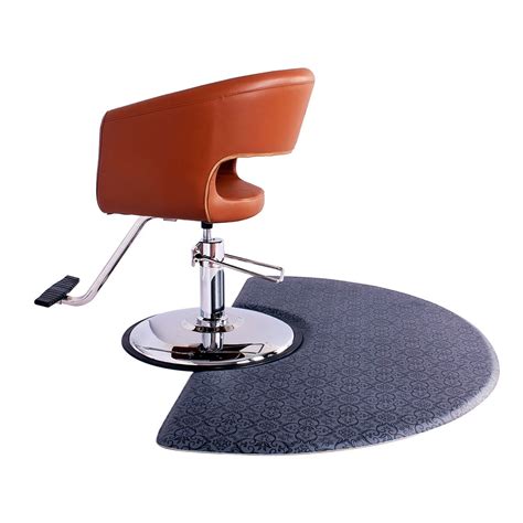 Semi-Circle Salon Floor Mat with Flora Patterns