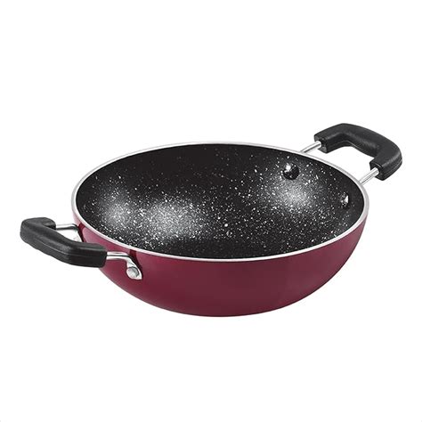 Buy Milton Pro Cook Granito Kadhai Non Induction, 18 cm, Burgundy ...