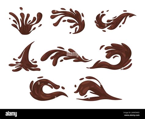brown color chocolate splash wave shape effect fresh melting smooth ...