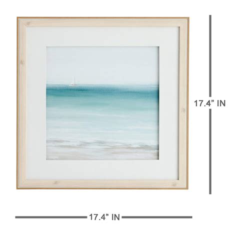 Glass Framed Ocean View Sailboat Wall Art, 17"