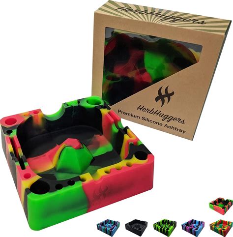 Buy HerbHuggers Premium Quality Unbreakable Silicone Ashtray Featuring ...