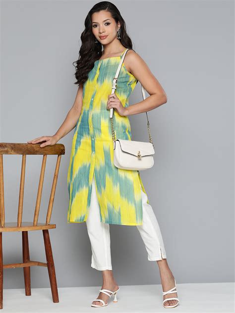 Jompers Pure Cotton Yellow Ikkat Kurta ( JOK 1487 Yellow ) – Jompers ...