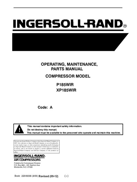 Fillable Online Operator's Manual Maxi-Air Towable Compressor Fax Email ...