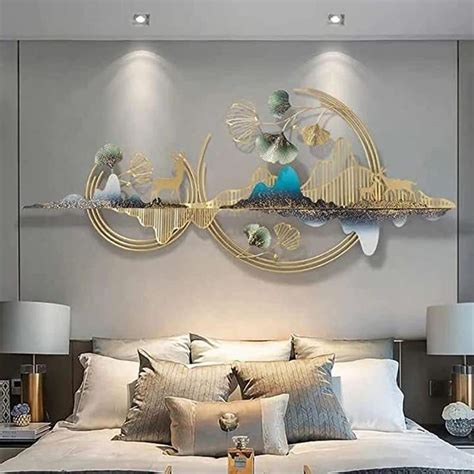 A.K.Handicrafts Metal Wall Hanging Mountain with Deer Wall Art for Wall ...