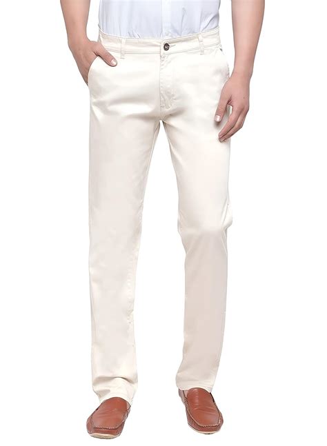 Buy Ben Martin Men's Regular Fit Cotton Casual Cream Trouser Size 38 at ...
