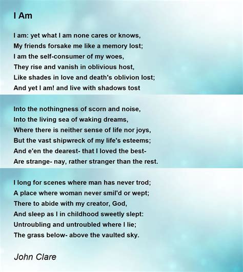 I Am Poem by John Clare - Poem Hunter