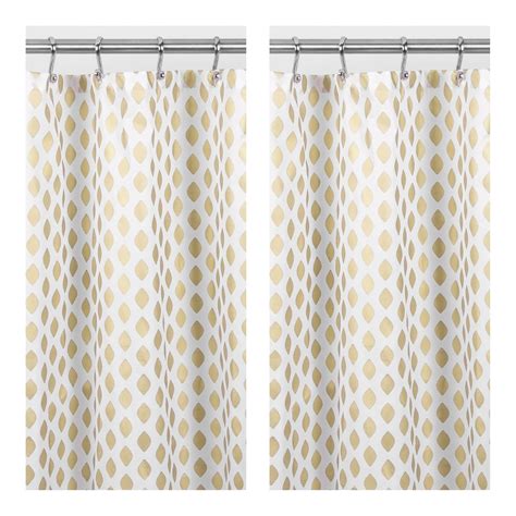 mDesign Decorative Diamond Print - Easy Care Fabric Shower Curtain with ...