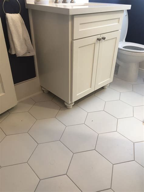Timeless White Bath Accents with Octagon Tile Floor