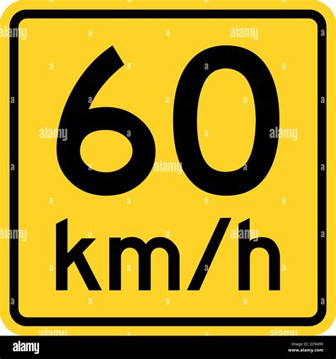 Advisory speed 60 km per hr sign. Traffic signs and symbols Stock ...
