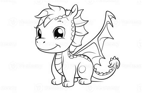 Realistic Cute Baby Dragon Coloring Pages