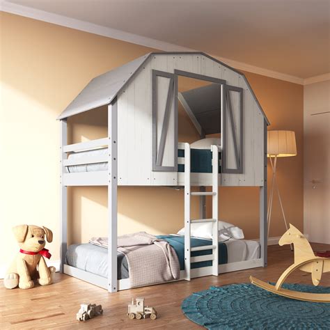 Twin bunk bed house online