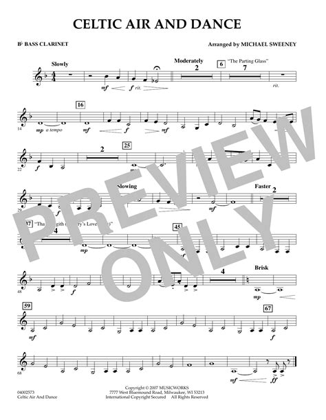 Celtic Air and Dance - Bb Bass Clarinet by Michael Sweeney Sheet Music for Concert Band at Sheet ...