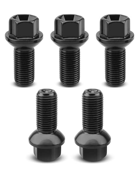 ANODZU 5PCS M14 x 1.5 Wheel Lug Bolts Nuts Fit for Mercedes Benz 2003-2018 A B C E Class CLA CLS ...