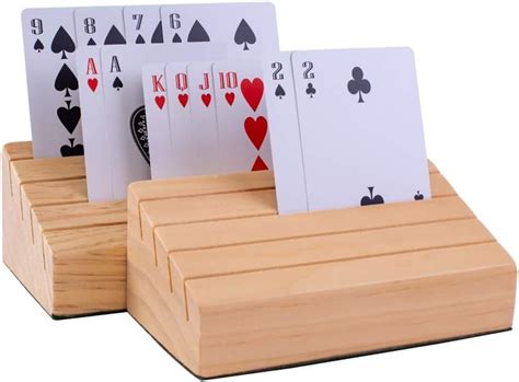 Buy GAMELAND Standard-Size Solid Oak Wooden Playing Card Holders Racks ...