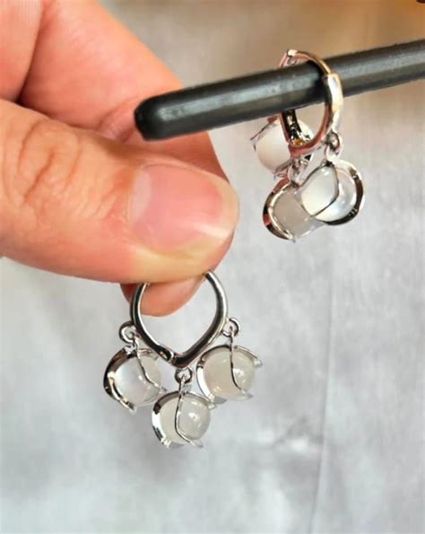 Buy White Opal hoops | Nidzaccessoriess