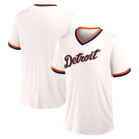 Detroit Tigers Men’s White Race Ahead Poly V-Neck Fashion Top, Up to ...