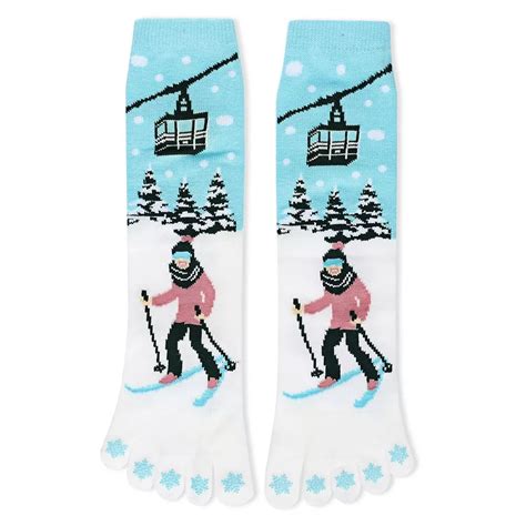 Festive Skiing Non-skid Toe Socks