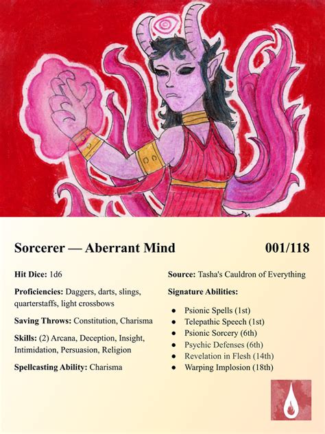 Aberrant Mind Sorcerer (DND Subclass Cards 1/118) by Netheraptr on ...