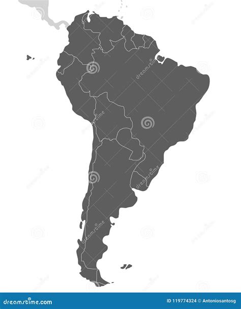 south america blank map