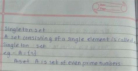 What is a singleton set ? Write its examples. - Brainly.in