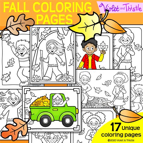 Raking Leaves Coloring Pages