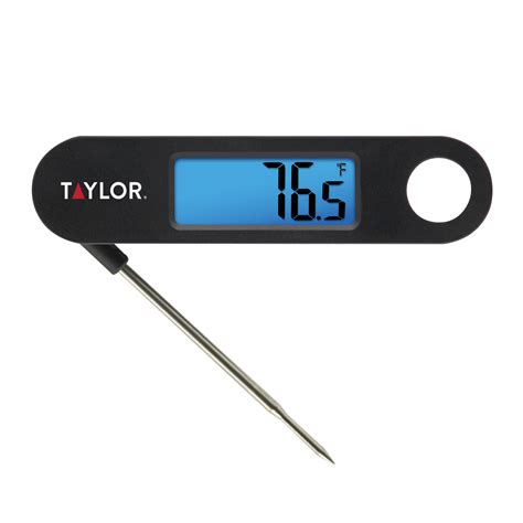 Taylor Digital Folding Probe Meat Thermometer with Blue Backlight ...