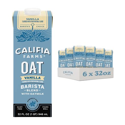 Amazon.com: Califia Farms – Vanilla Oat Barista Blend Oat Milk, 32 Oz ...