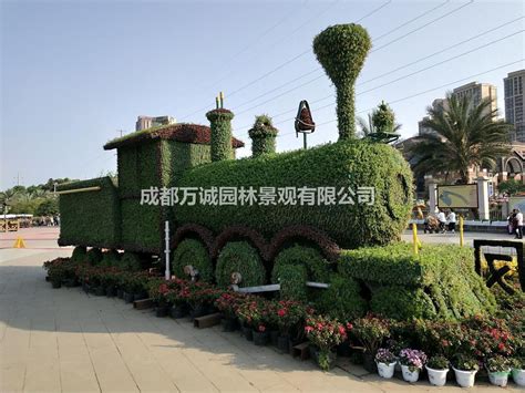 长期定做大型植物雕塑火车造型，景区点辍，节点提升价格_供应_图片_成都万诚园林景观有限公司