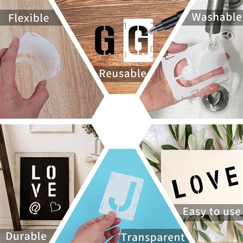 Sokoro 42pcs Traceable Interlocking Stencil Template Set, 8 India | Ubuy