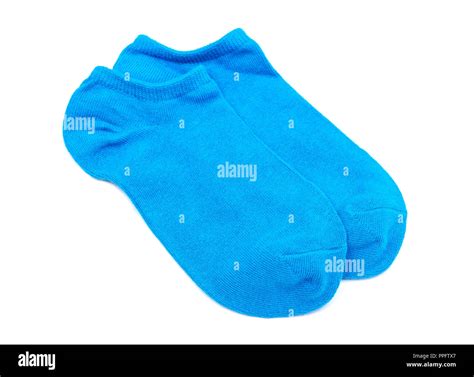 Woman's original ankle low rise light blue socks isolated on white ...
