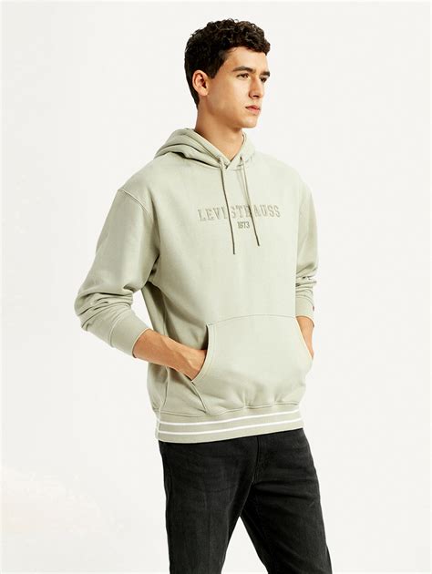 Men's Typography Beige Hooded Sweatshirt – Levis India Store