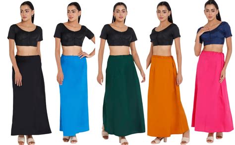 Buy Kintsugi Fashion Women's Cotton Inskirt Saree Petticoat | 7 Part ...