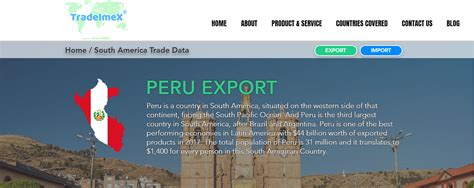 Peru Export Data | Peru Trade Data | Peru Customs Data