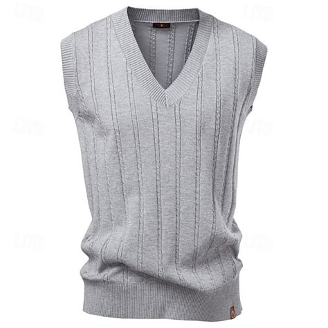 Men's Sweater Sweater Vest Pullover Sweater Jumper Ribbed Cable Knit ...