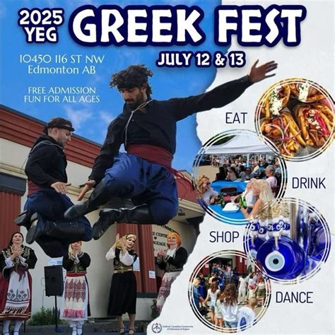 YEG Greek Fest 2025, 10450 116 ST NW, Edmonton, AB, Canada, 12 July to ...