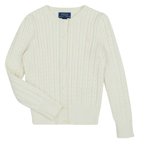 Polo Ralph Lauren MINI CABLE-TOPS-SWEATER Blanc - Livraison Gratuite ...