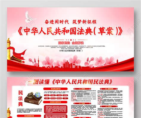 2020年党建党政中华人民共和国民法典草案宣传展板图片下载 - 觅知网