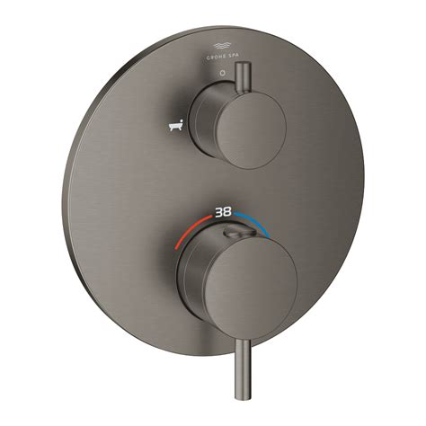 Atrio Thermostatic bath tub mixer for 2 outlets with integrated shut ...