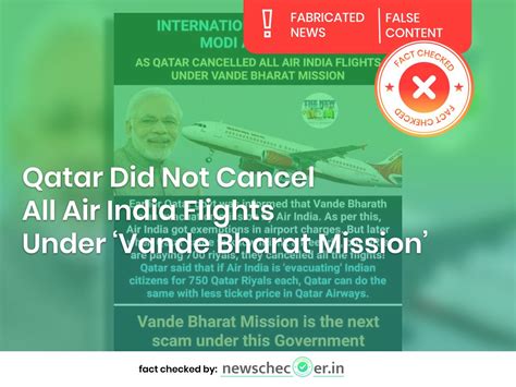 Did Qatar cancel all Air India flights under Vande Bharat Mission? No ...