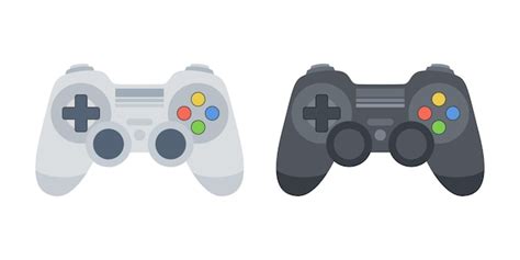 Game controllers set. black and white gamepads. gamepad illustration ...