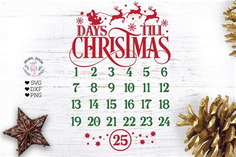 Days Till Christmas Countdown Calendar (368325) | SVGs | Design Bundles