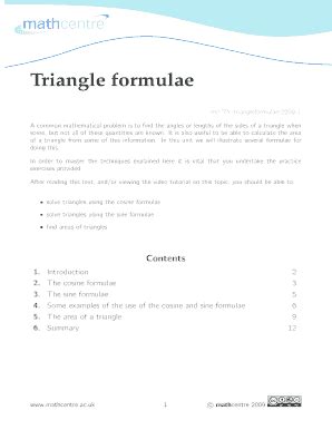 Fillable Online Triangle formulae Fax Email Print - pdfFiller