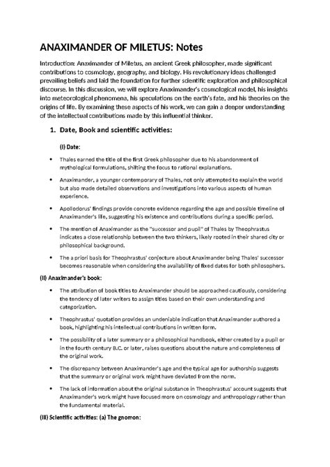 Anaximander - His revolutionary ideas challenged prevailing beliefs and ...