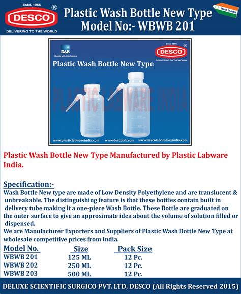 Plastic Wash Bottles New Type - Manufacturers, Exporters and Suppliers ...