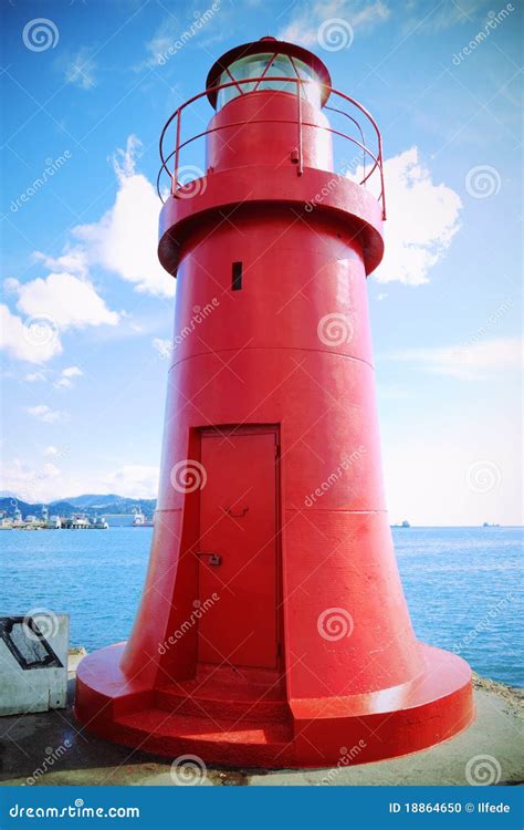 Red lighthouse stock photo. Image of sailing, navigation - 18864650